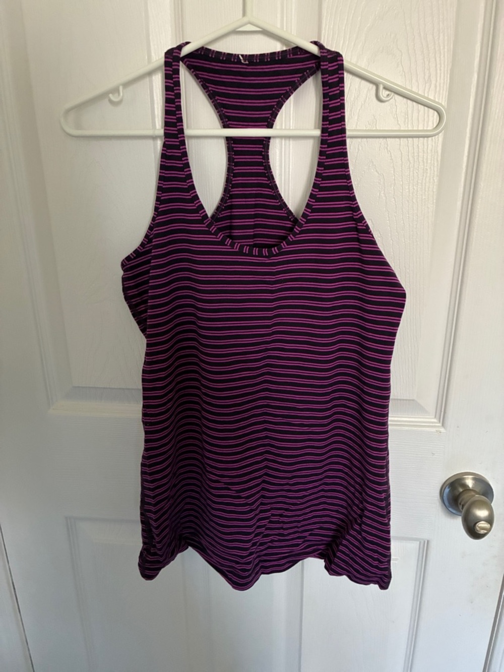 lululemon athletica Black and Purple Striped Racerback Tank